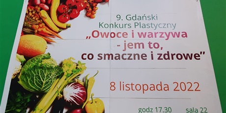 3 miejsce w  Gdańskim Konkursie Plastycznym „Owoce i warzywa – jem to ,co smaczne i zdrowe” 
