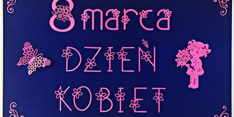 Powiększ grafikę: tablica szkolna z dekoracją na Dzień Kobiet