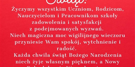 Powiększ grafikę: Życzenia Świąteczne od Samorządu Uczniowskiego.