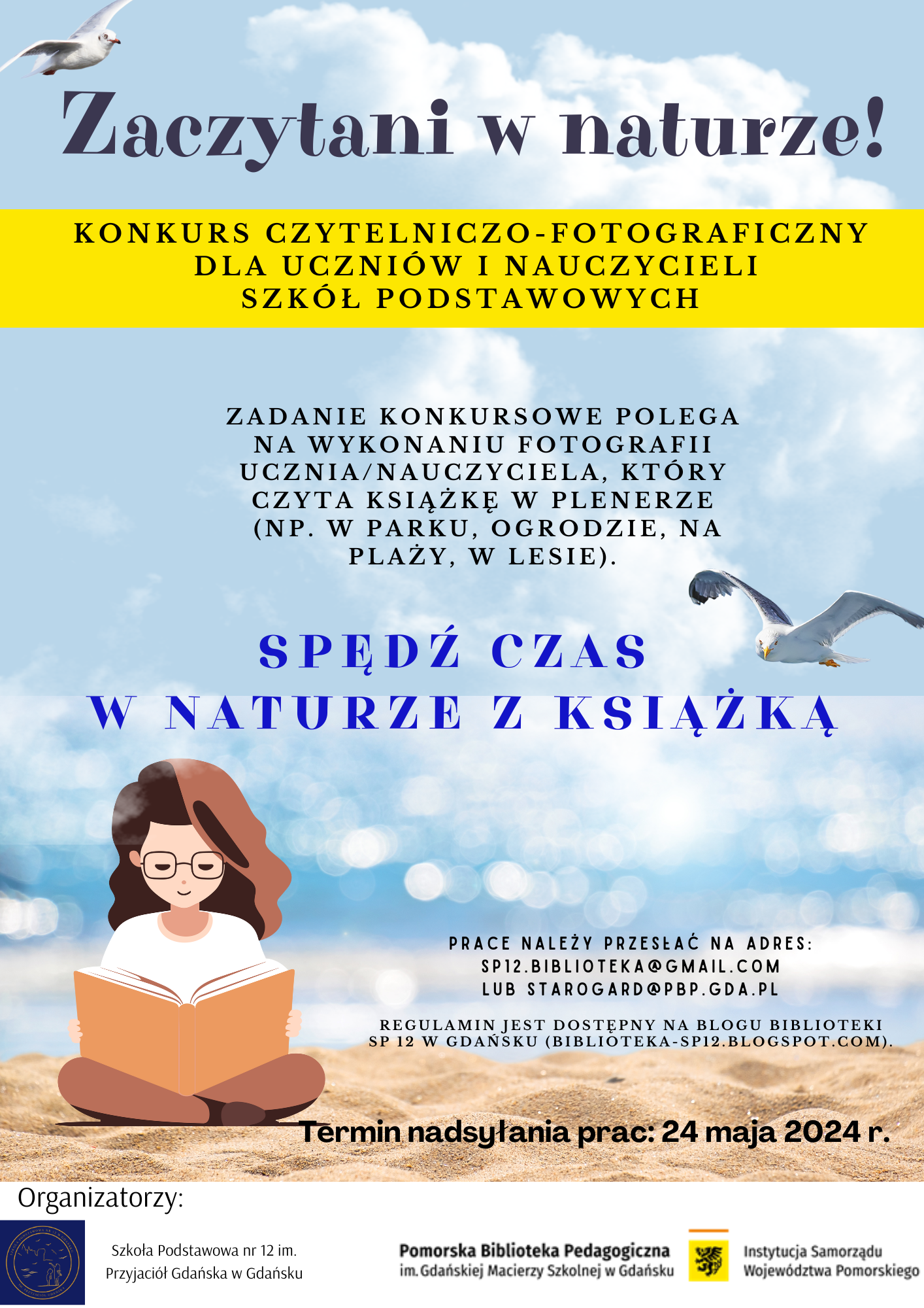 Plakat konkursu "Zaczytani w naturze".