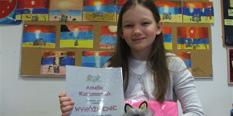 Amelia Kaczmarzyk z kl. 2a zdobyła wyróżnienie w XXII Ogólnopolskim Konkursie Plastycznym pt. „Moje miasto – moja miejscowość”