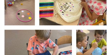 Powiększ grafikę: Dzieci malują koszulki i balony w Dzień Kropki.